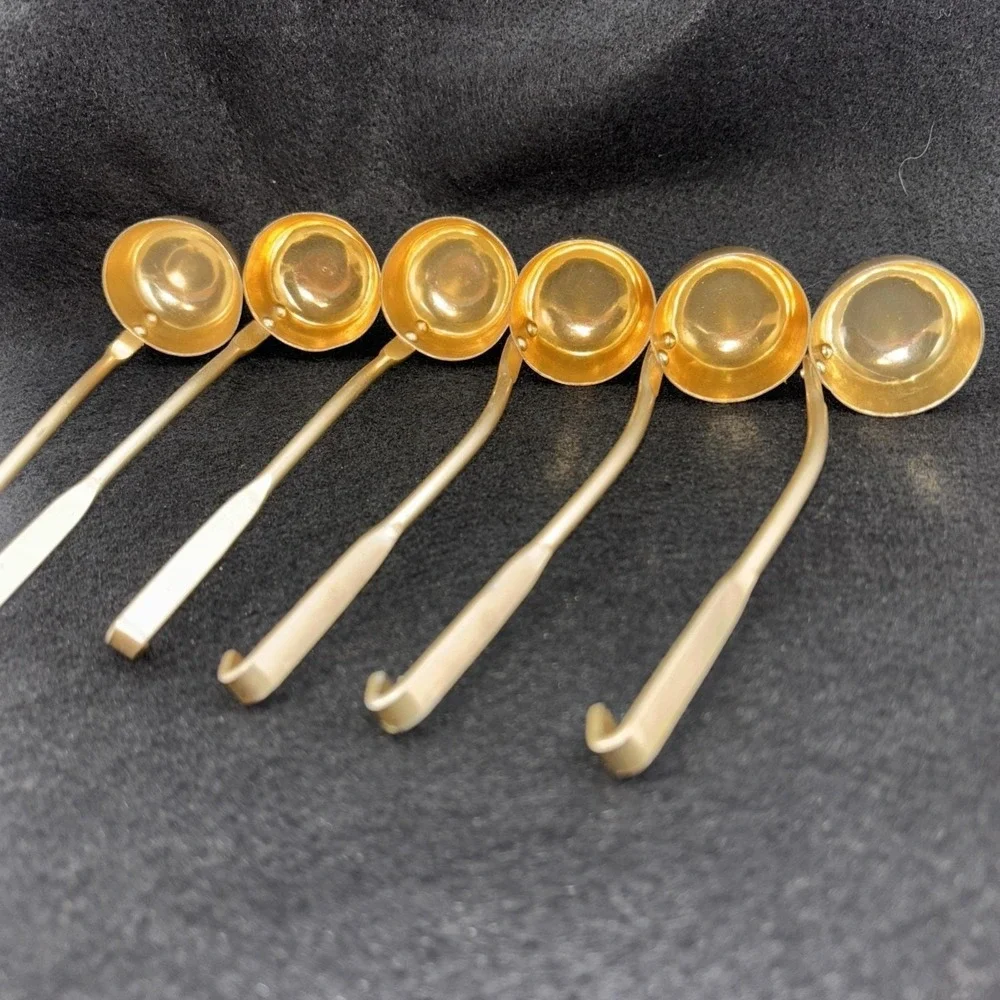 Vintage Chadwick Miller Co. Mini Gold Tone Aluminum Ladles Made In Japan 6pc